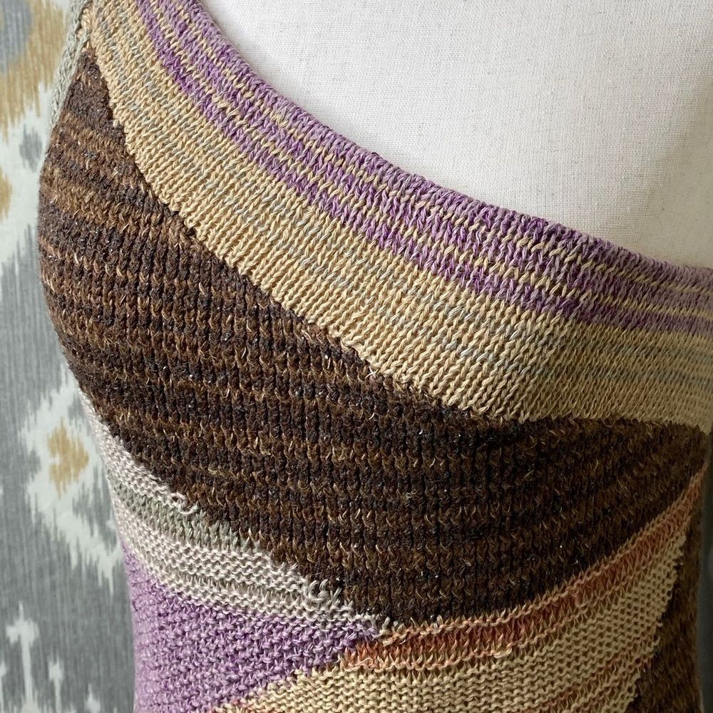 Ralph Lauren Pastel Painted Desert Serape One Shoulder Hand-Knit Dress - Picture 10 of 16